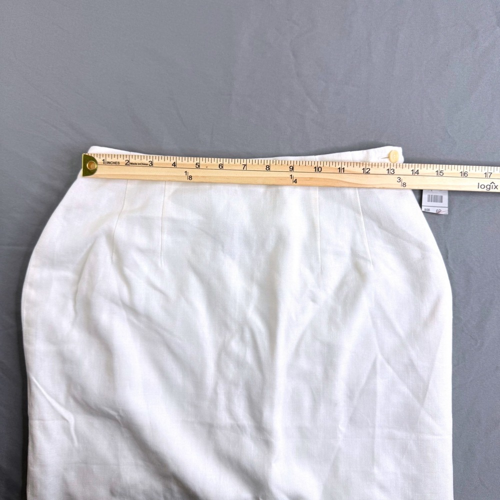 Talbots Petites White Linen Blend Maxi Skirt Size 6P Italian Fabric NWT - Picture 9 of 12